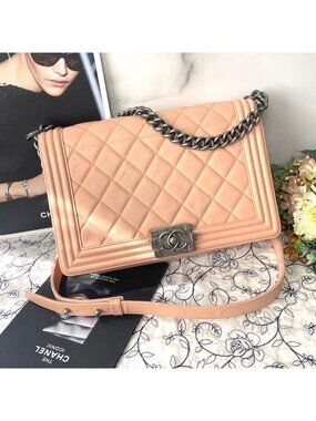 Chanel Quilted Shell Pink Shoulder Bag